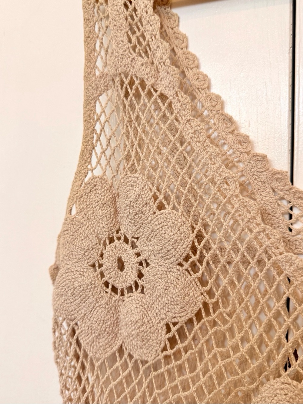 Free People Crochet Floral Crop Tank Top - Beige - Picture 2 of 2
